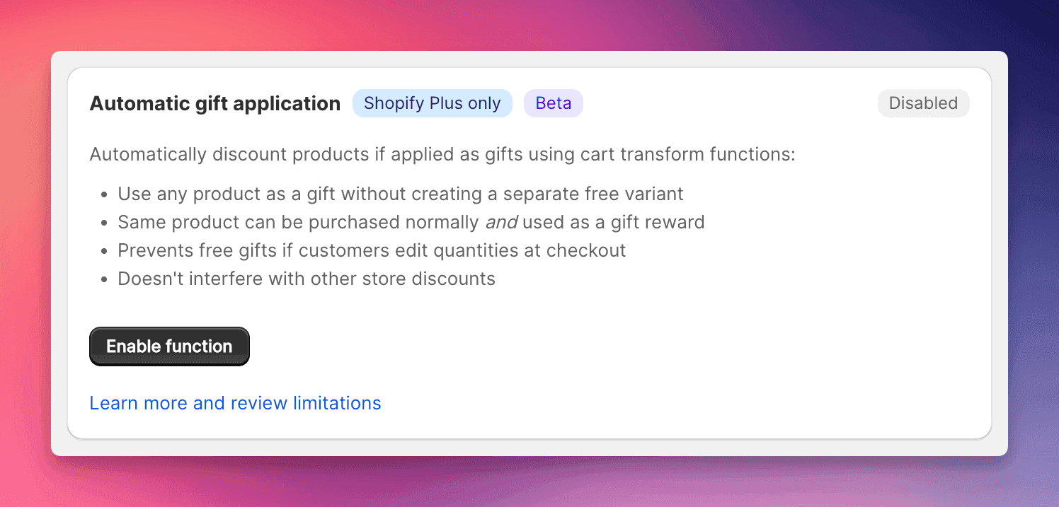 Automatisk presentprissättning för Shopify Plus
