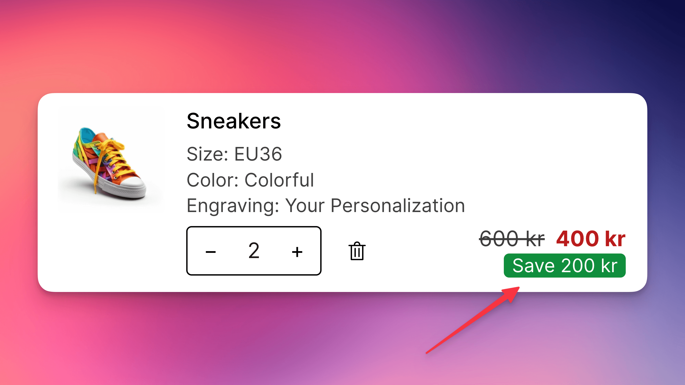 NEW: Product Savings Display
