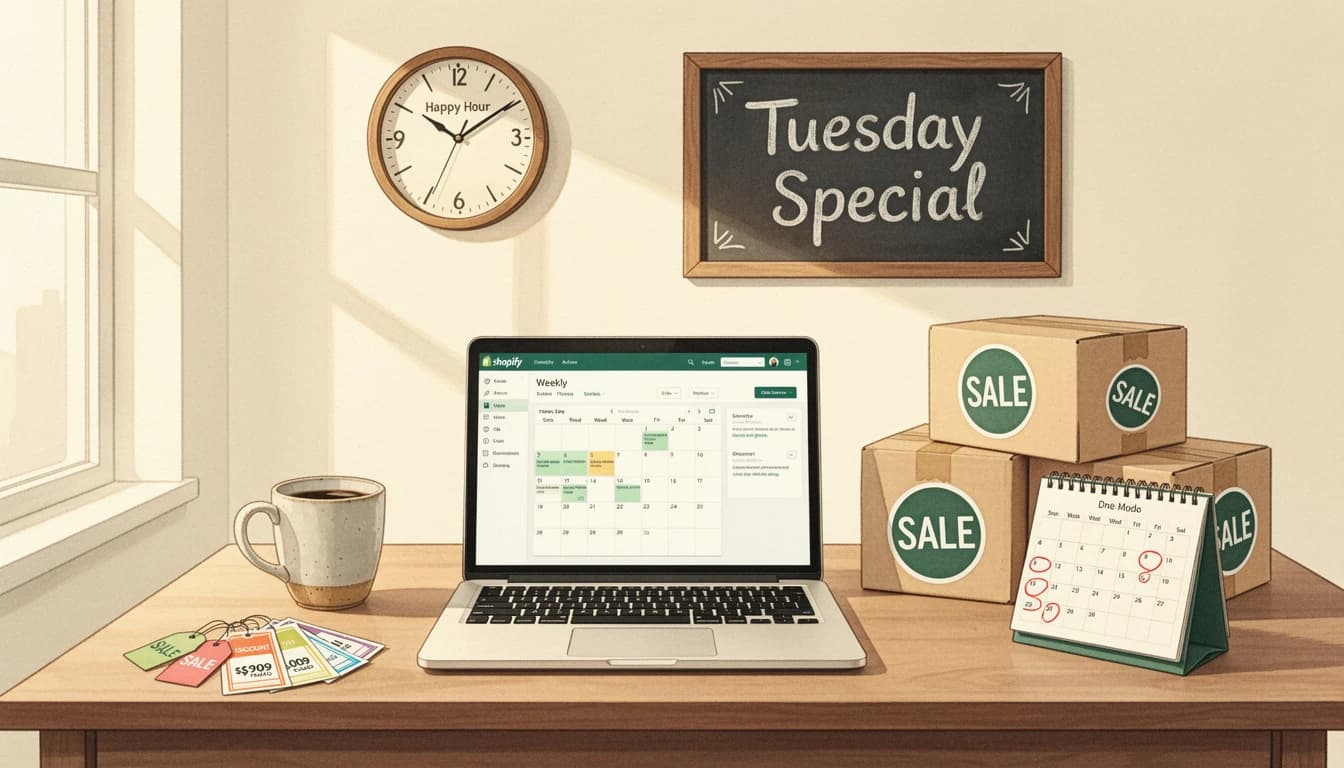 Så schemalägger du kampanjer för veckodag och tid på dygnet i Shopify