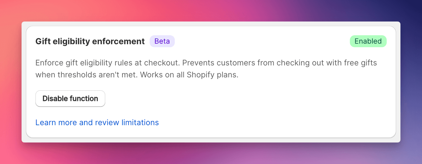 NEW: Gift Eligibility Enforcement at Checkout