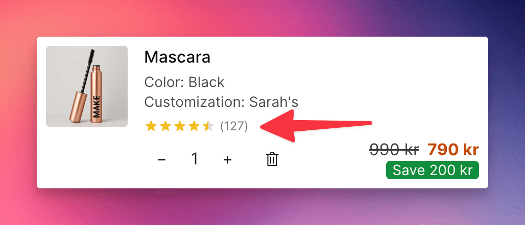 NEW: Product Reviews in Cart