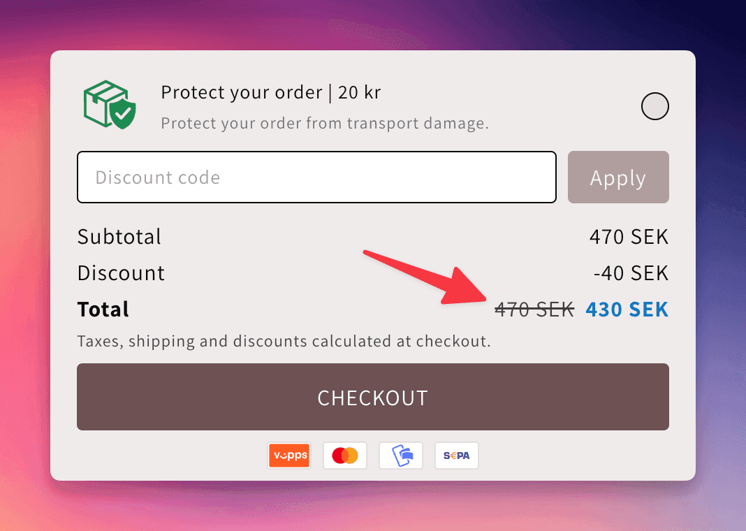 NEW: Show Strikethrough in Cart Total