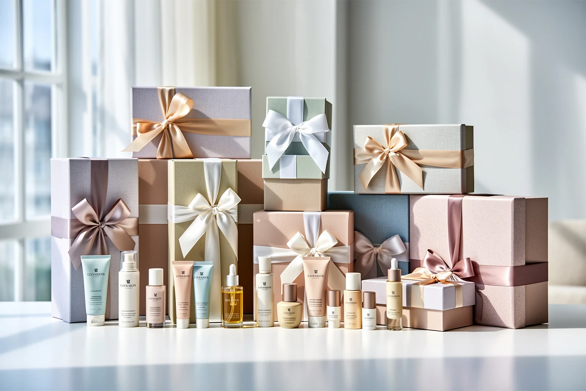 Premium gift boxes and product rewards for a tiered cart reward program