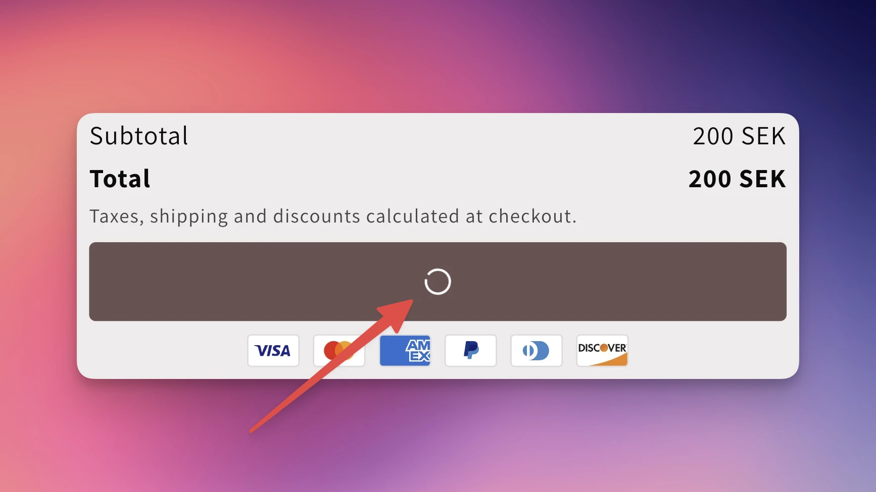 Dynamic checkout button with loading spinner